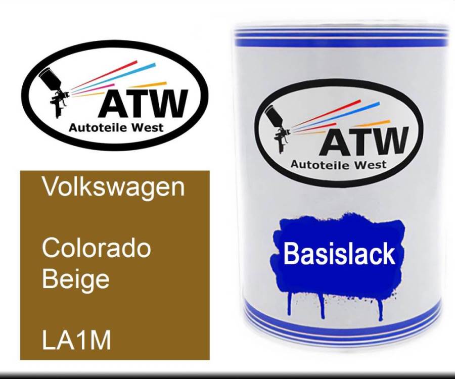 Volkswagen, Colorado Beige, LA1M: 500ml Lackdose, von ATW Autoteile West.